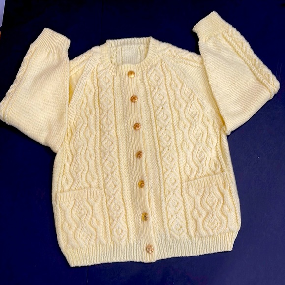 Yellow Chunky Cable Knit Cardigan XL - Picture 8 of 17